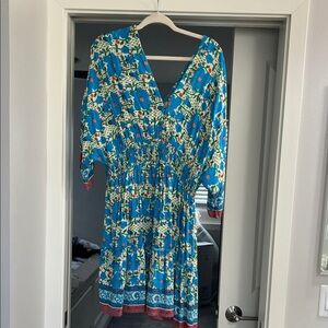 NATURAL LIFE Blue Floral Midi Dress